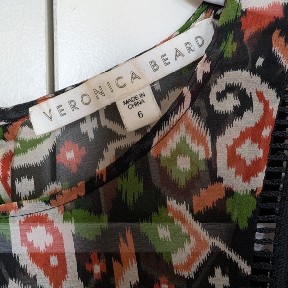 Veronica Beard Cabo Boho Paisley printed silk blouse sz 6 - Picture 3 of 10